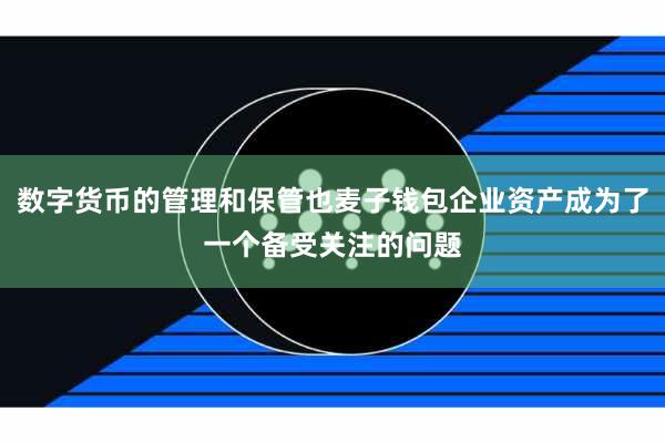 数字货币的管理和保管也麦子钱包企业资产成为了一个备受关注的问题